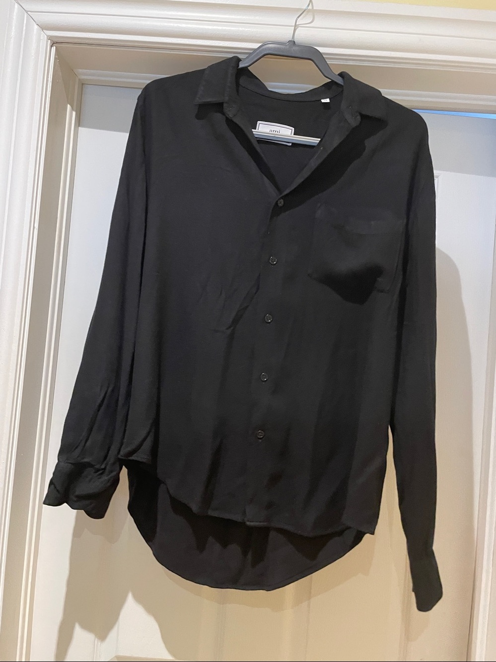 AMI Paris Black Shirt Minimalist Quiet Luxury Parisian Chic Summer Essentials